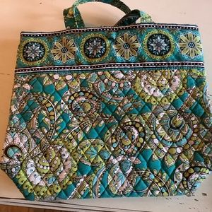 NWOT Vera Bradley Teal Lime Green Peacock Purse Bag Tote
